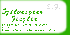 szilveszter feszler business card